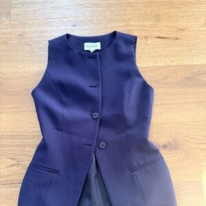A.Ligne Navy Sleeveless Tailored Vest